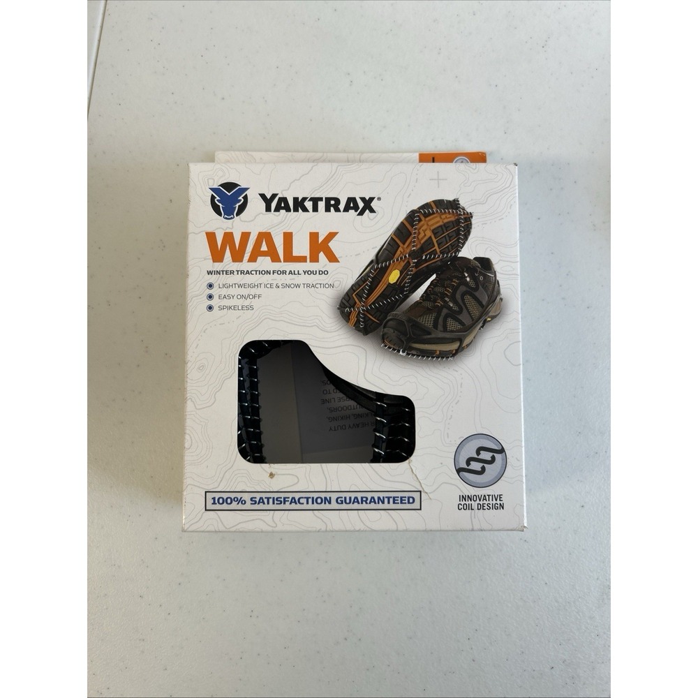 Yaktrax WALK Traction Ice Snow Unisex Size Large , Black - Size Chart In Photos